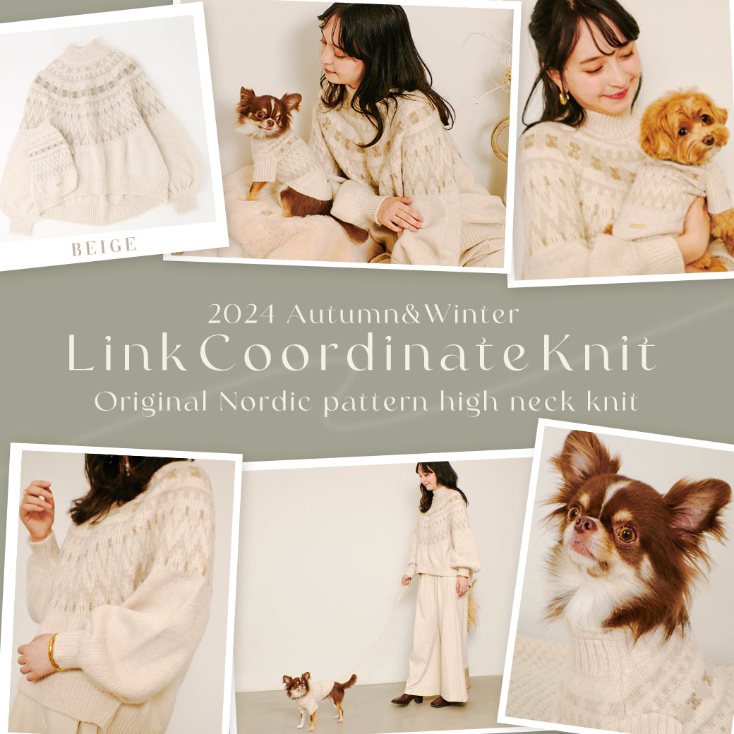 Link Coordinate knit 2024Autumn&Winter Nordic pattern