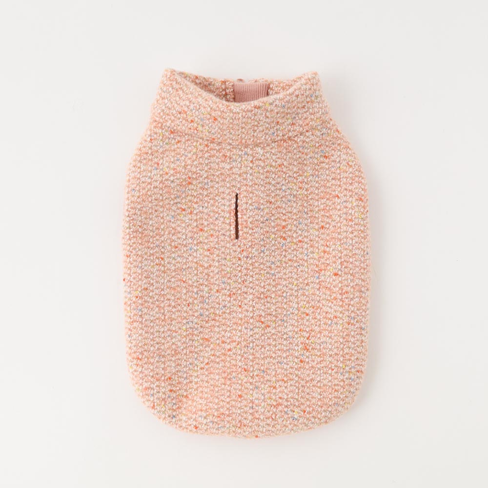 Melange tweed zip vest