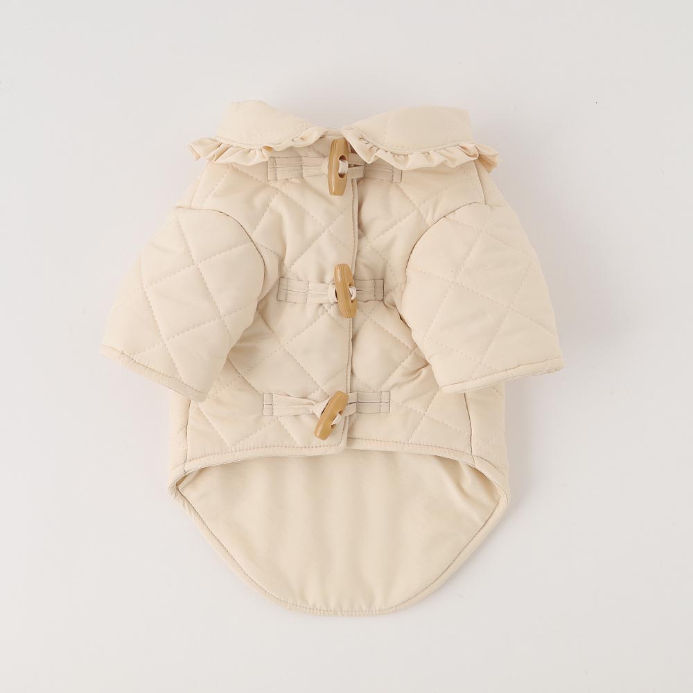 quilted ruffle collar jacket