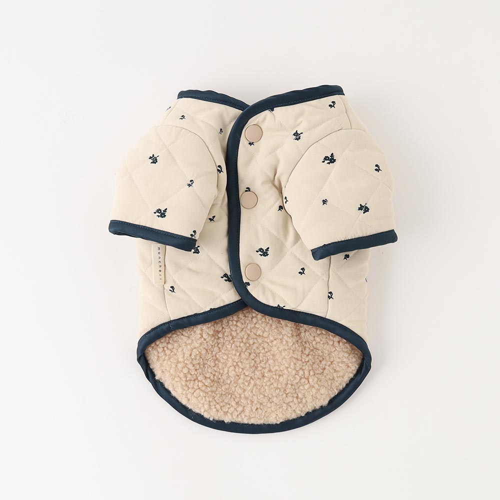 Reversible quilted floral boa outerwear
