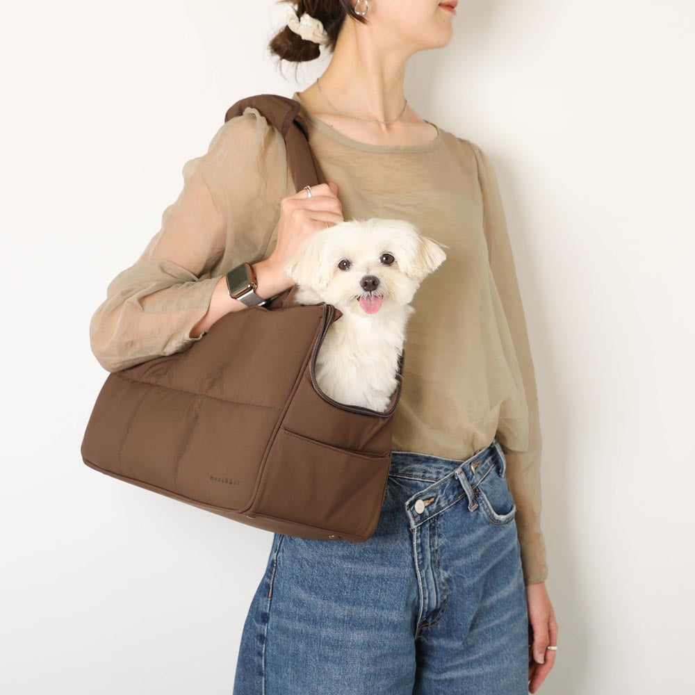 ふっくらキルティング軽量撥水ペットトートバッグ【名入れ刺繍対応】