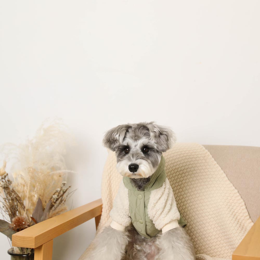 quilted boa sleeve jacket