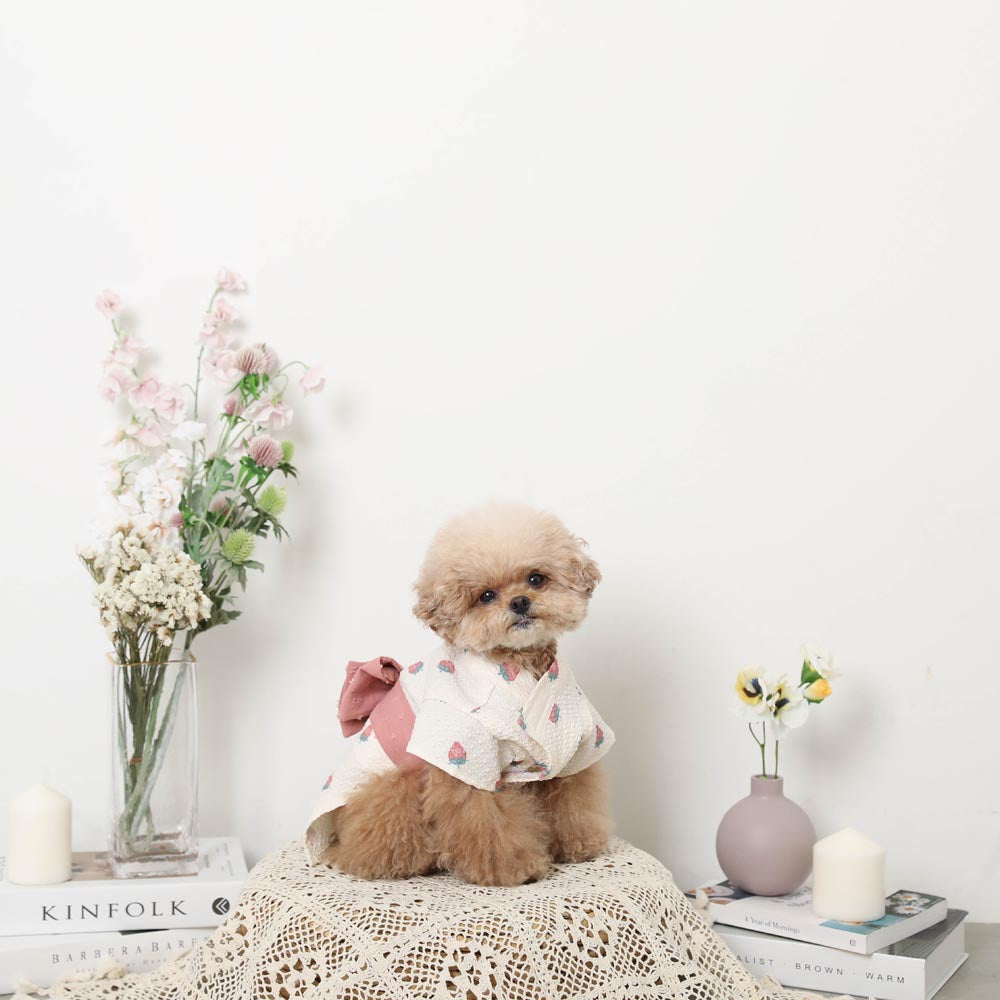 冷感防虫水彩草莓图案浴衣【保冷剂对应】