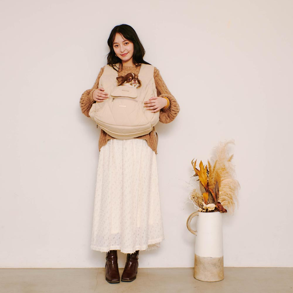 キルティングメッシュ付きフロントリュック【名入れ刺繍対応】