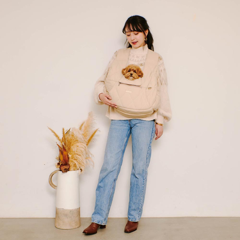 キルティングメッシュ付きフロントリュック【名入れ刺繍対応】