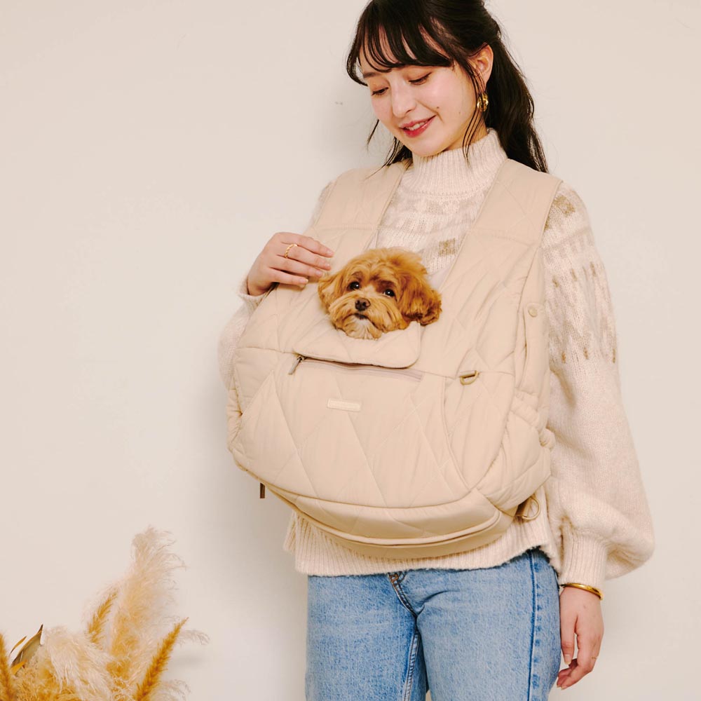 キルティングメッシュ付きフロントリュック【名入れ刺繍対応】