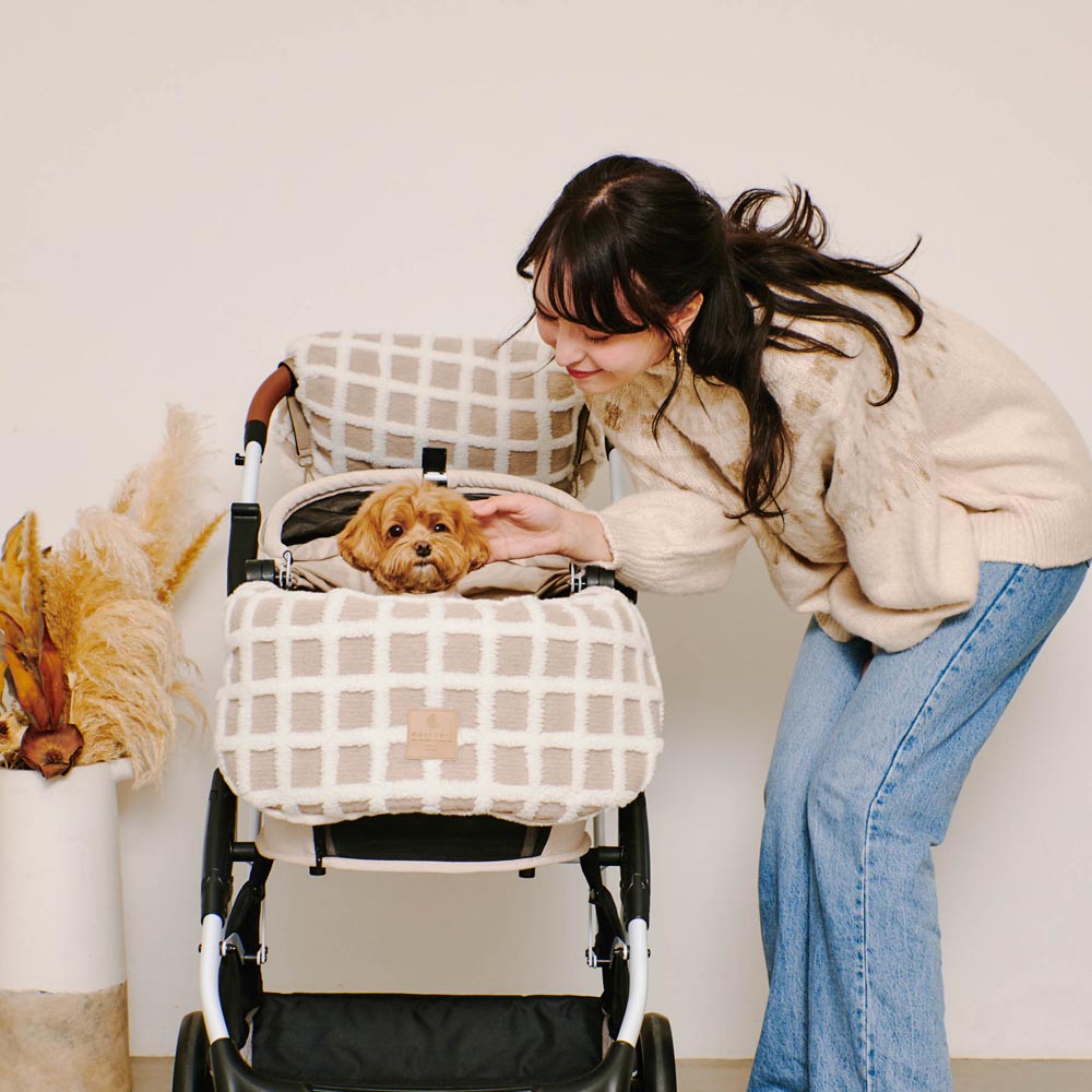 宠物推车格子下巴靠背垫盖