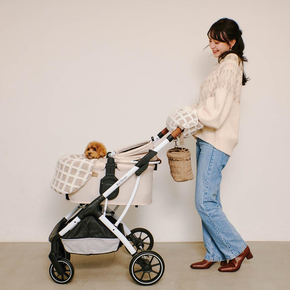 宠物推车格子下巴靠背垫盖