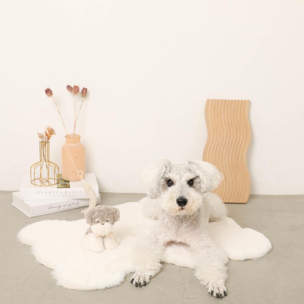 gray dog stuffed toy