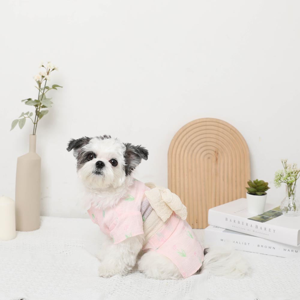 冷感防虫水彩郁金香花样浴衣【保冷剂对应】