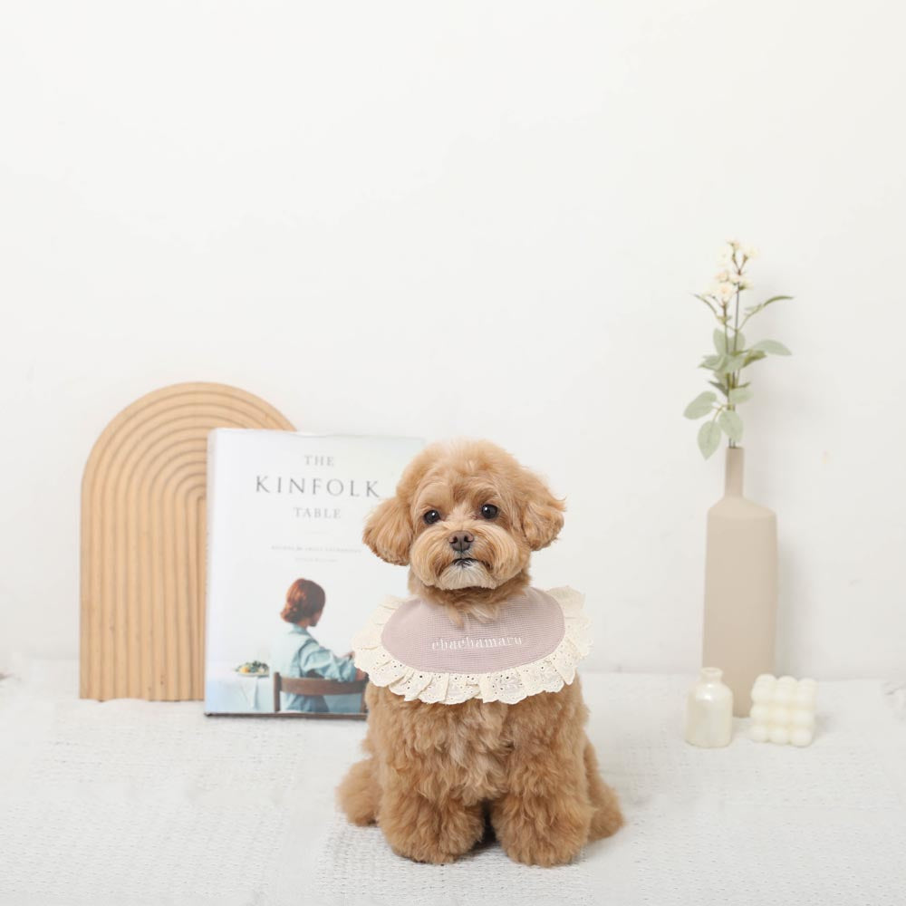 ナチュラルコットンフリル付け襟【名入れ刺繍対応】