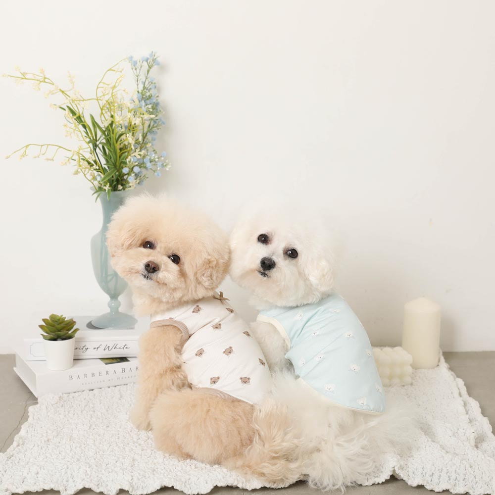 冷感メッシュくまさんプリントノースリーブトップス【保冷剤対応】