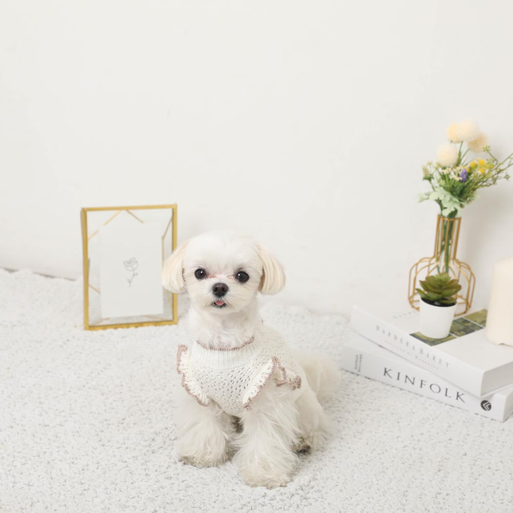 冷感さくらんぼモチーフサマーニットトップス