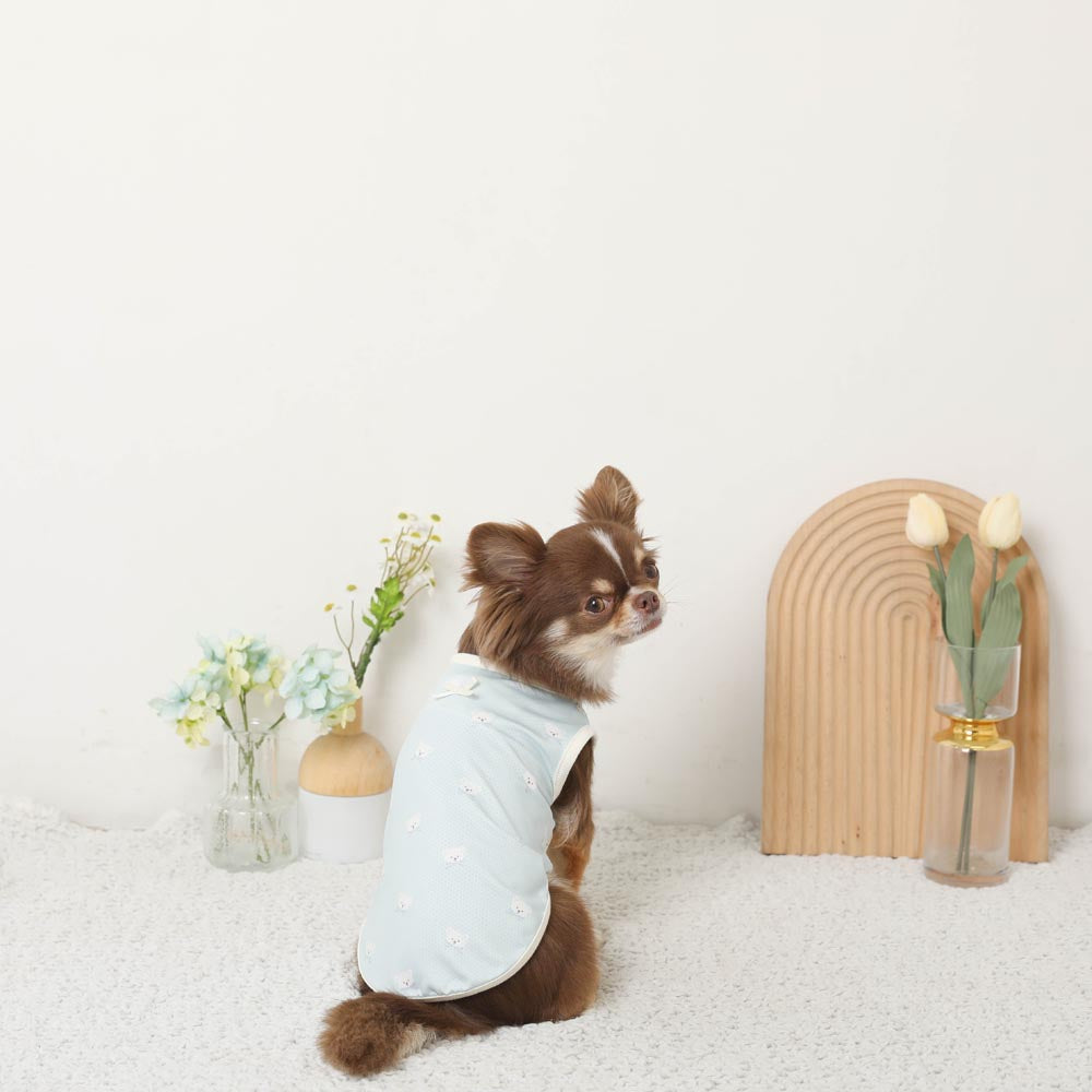 冷感メッシュくまさんプリントノースリーブトップス【保冷剤対応】