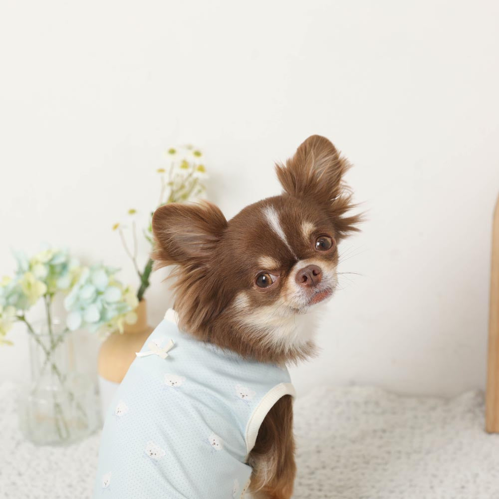 冷感メッシュくまさんプリントノースリーブトップス【保冷剤対応】