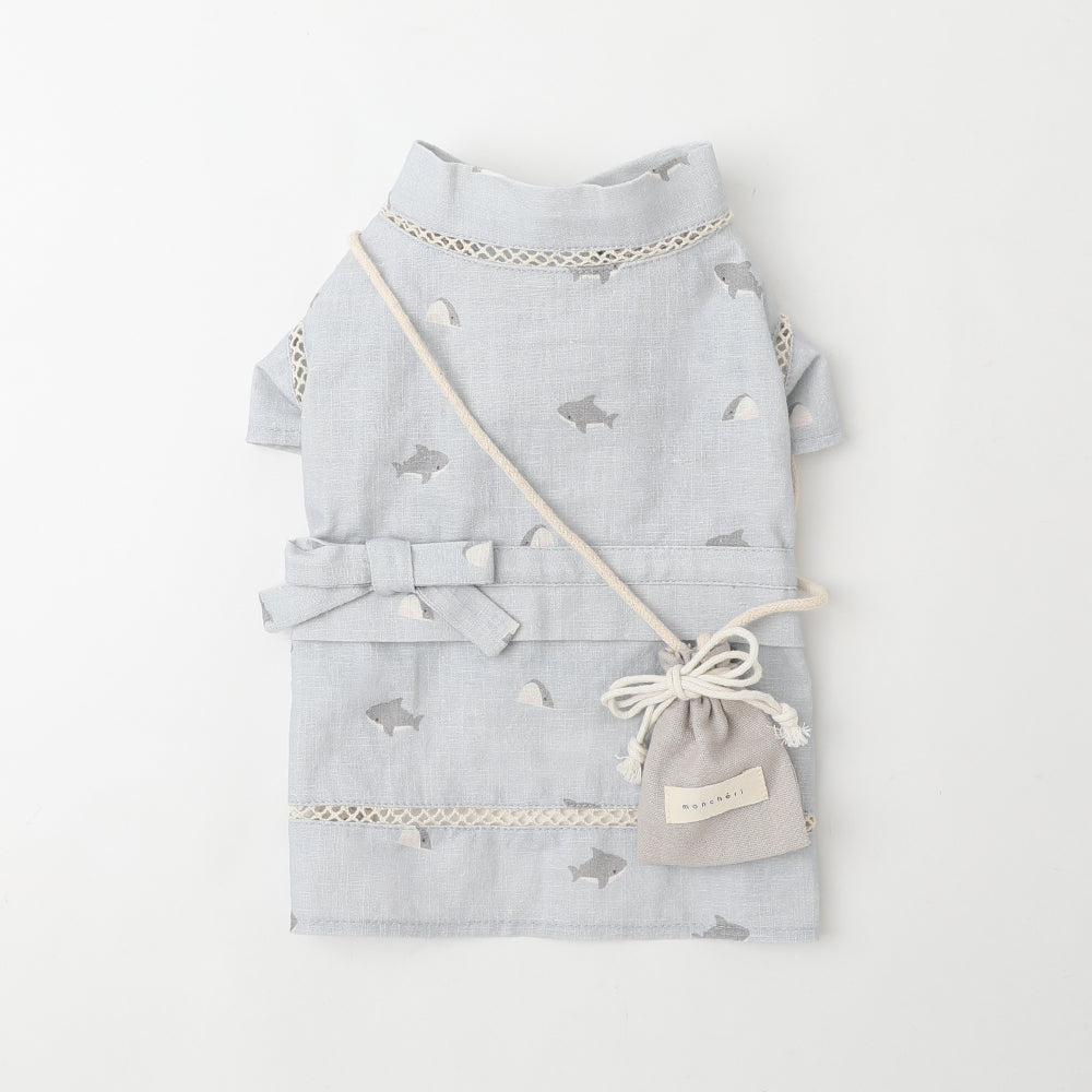 冷感防虫鲨鱼柄甚平+束口袋套装【保冷剂对应】