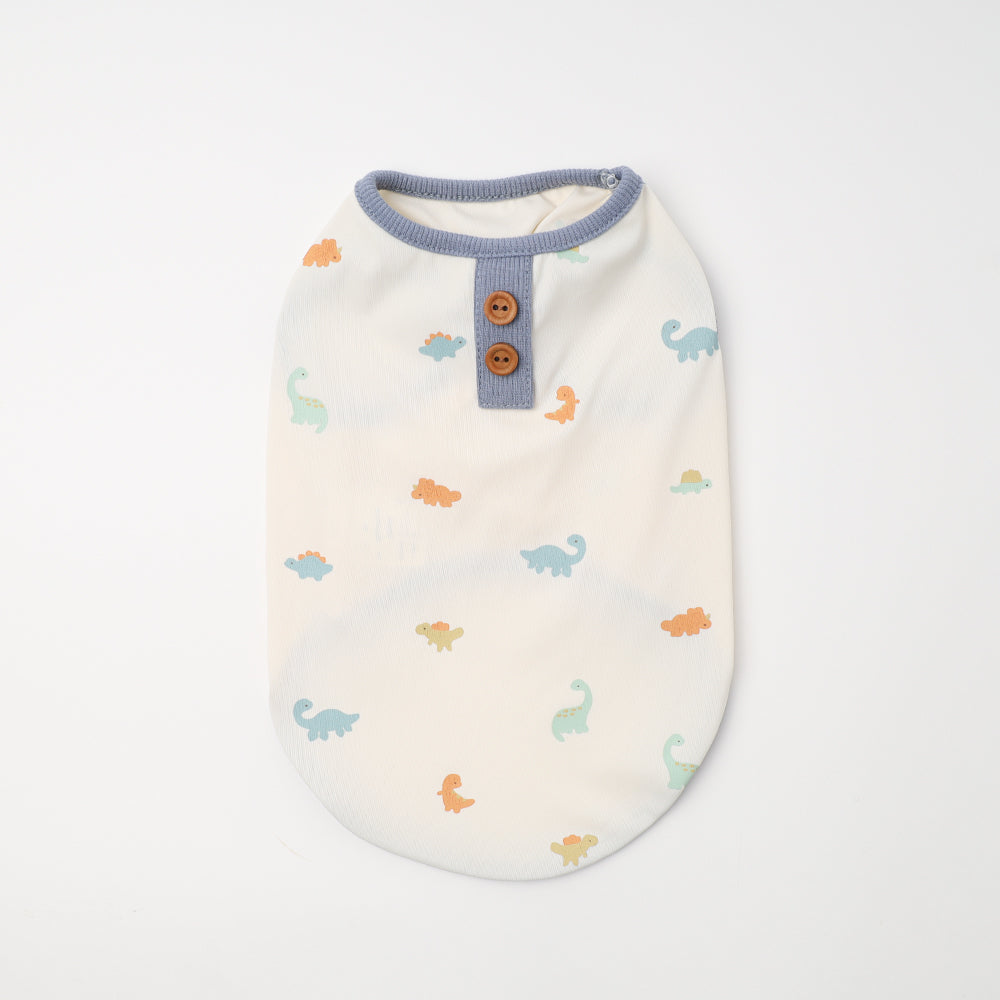 冷感恐竜柄バイカラータンクトップ【保冷剤対応】