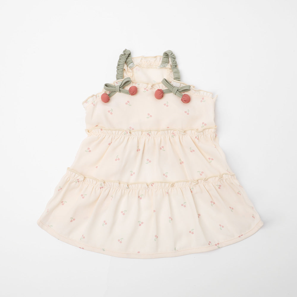 Cool cherry motif tiered cami dress