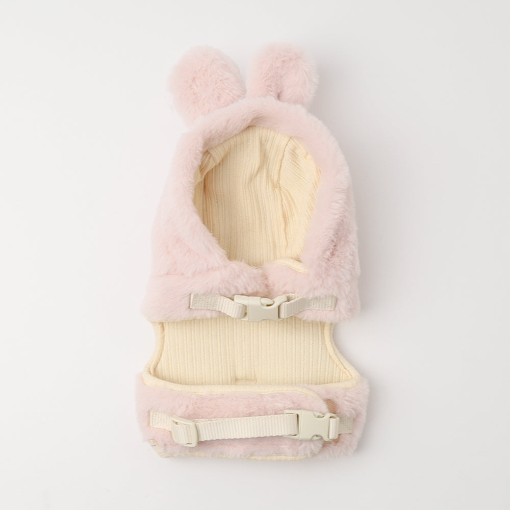 Hood fur harness with rabbit ears