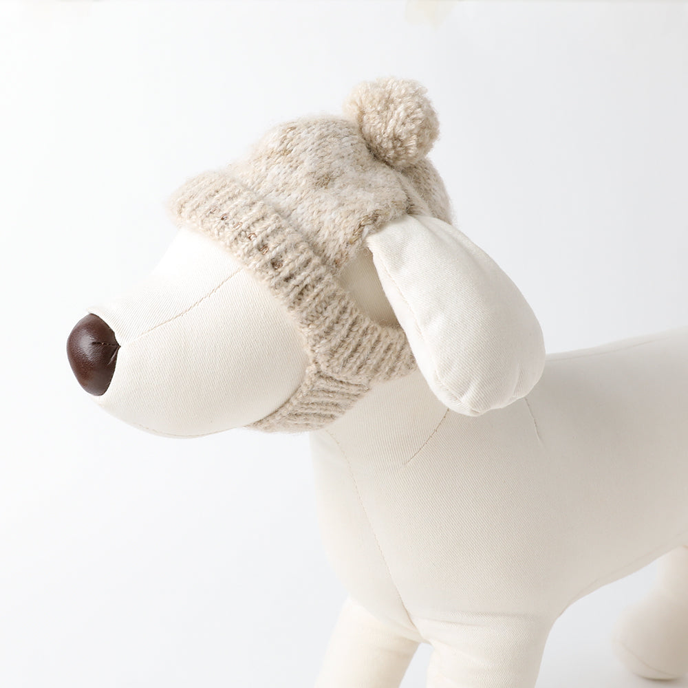 ノルディック柄ポンポンニット帽