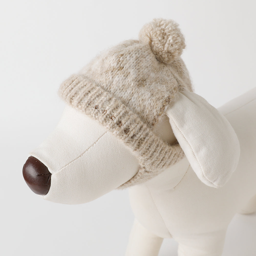 ノルディック柄ポンポンニット帽