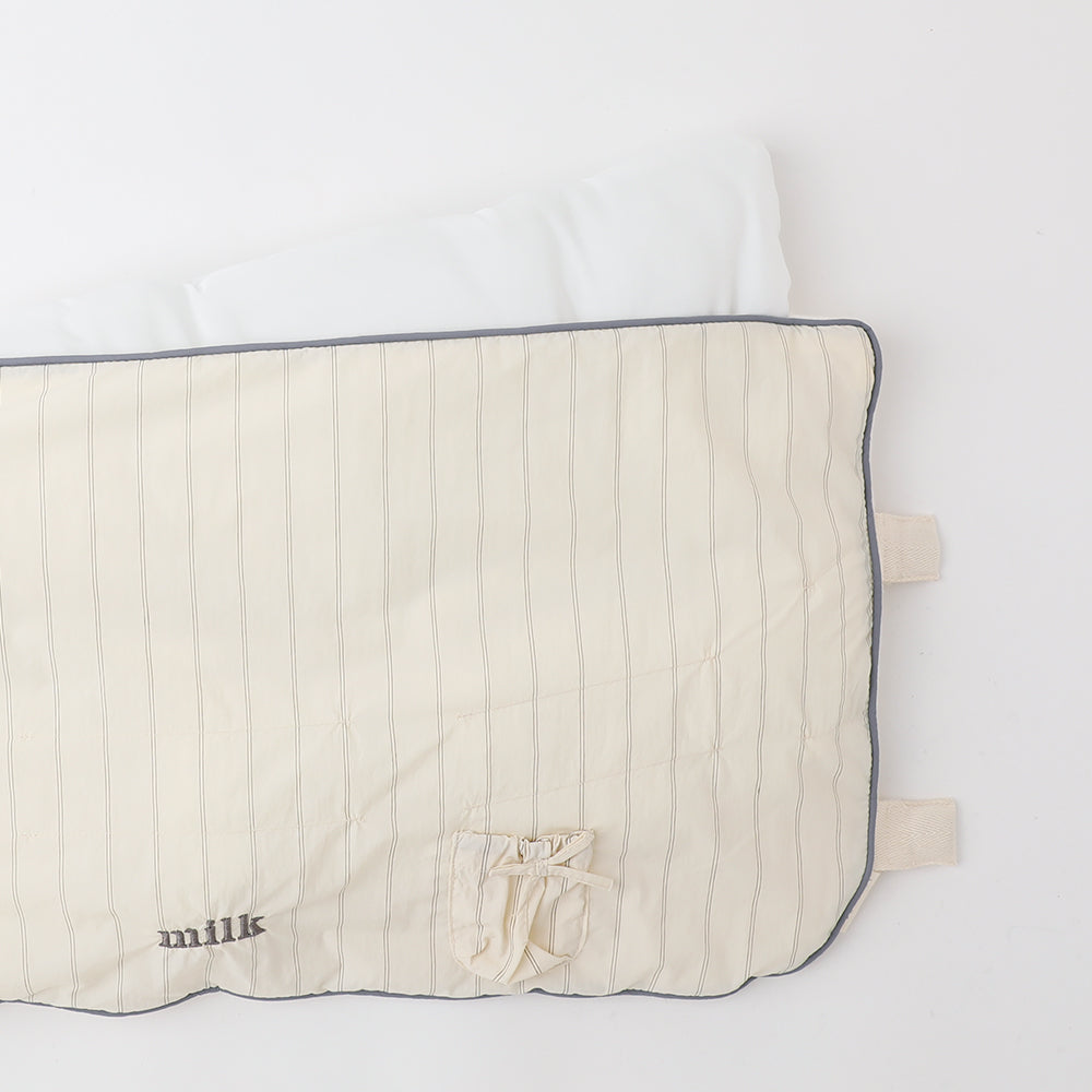 条纹花纹丝带口袋下巴靠垫套【组套】【名纹刺绣对应】