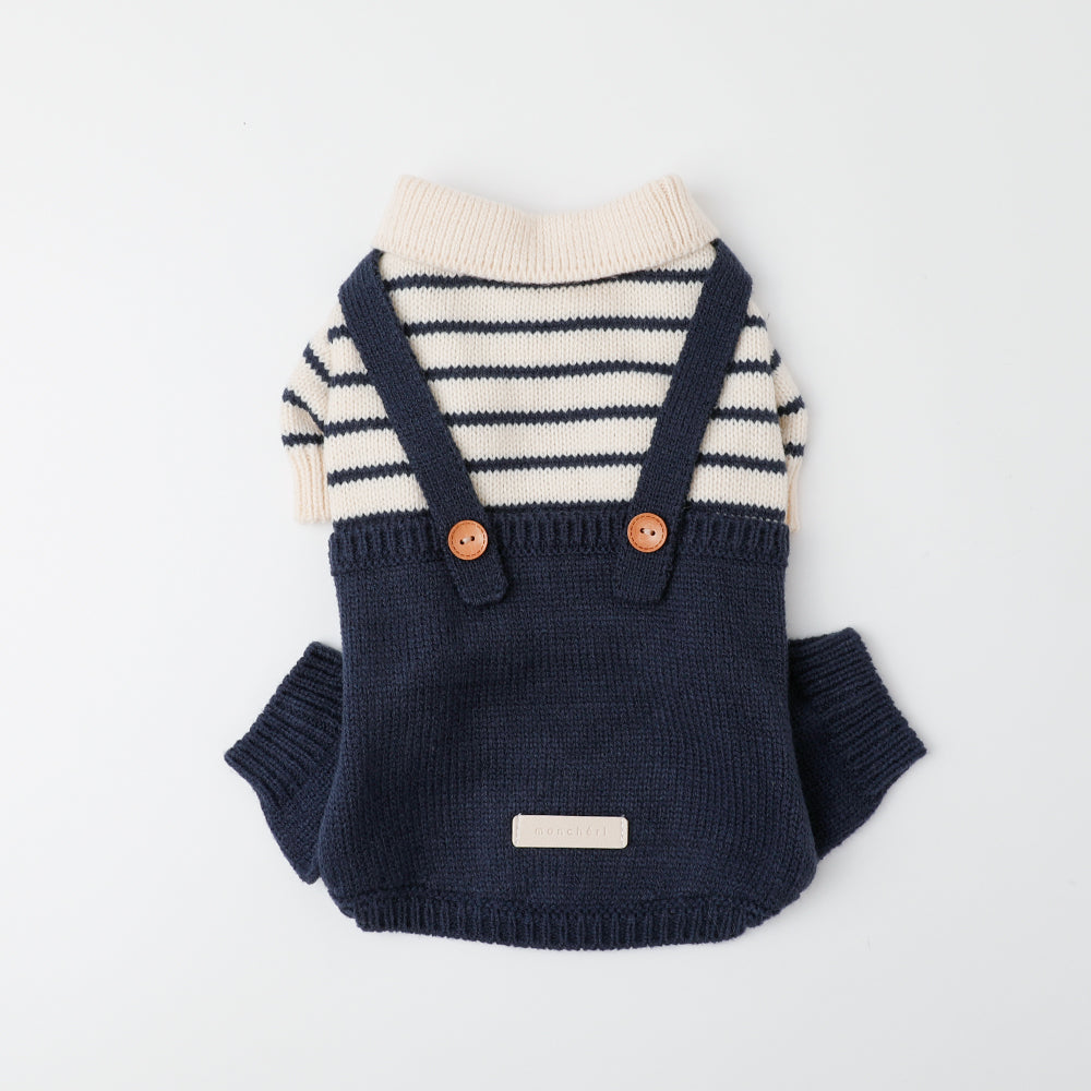 striped knit docking romper