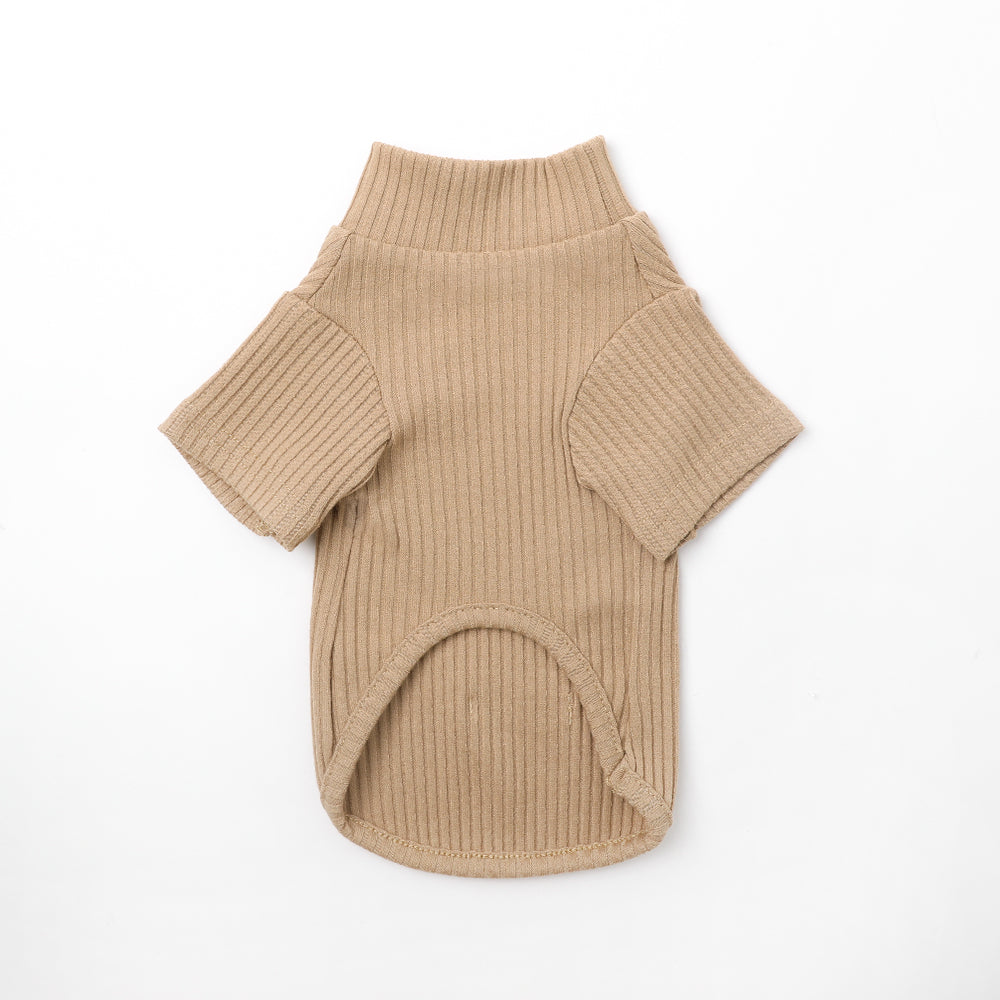 Simple high neck rib tops