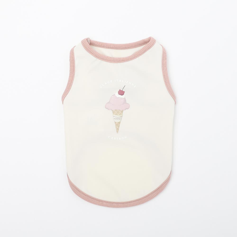 冷感アイスロゴプリントノースリーブトップス【保冷剤対応】