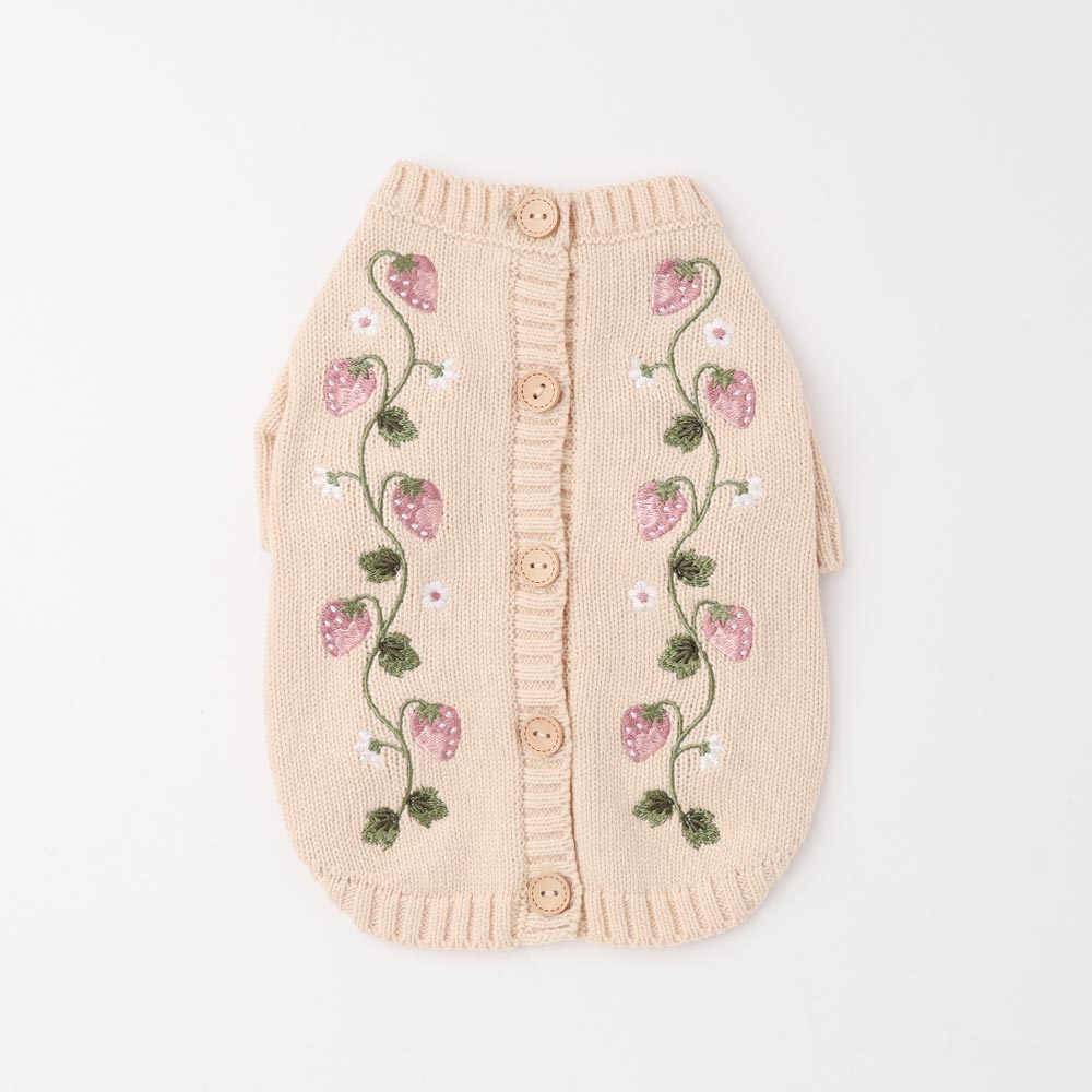 strawberry embroidery knit cardigan