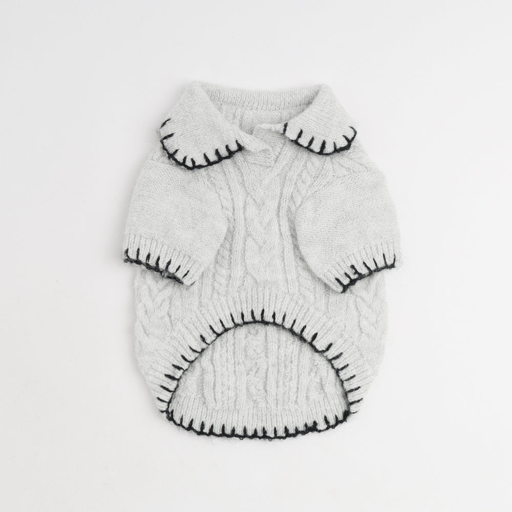 Overlock cable knit tops