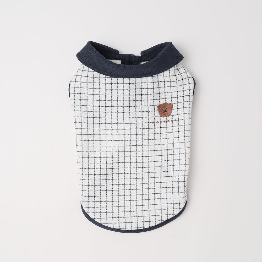 冷感窗口笔格纹无袖上衣