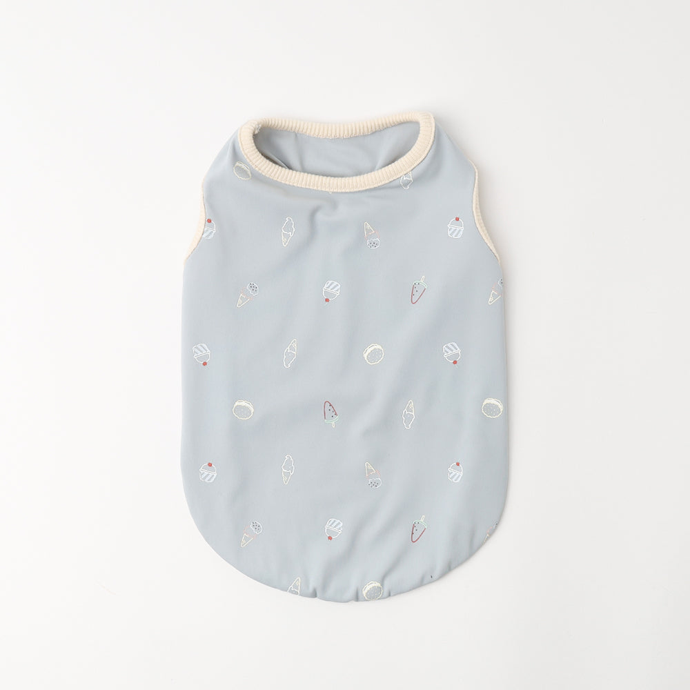 冷感レトロアイスプリントノースリーブトップス