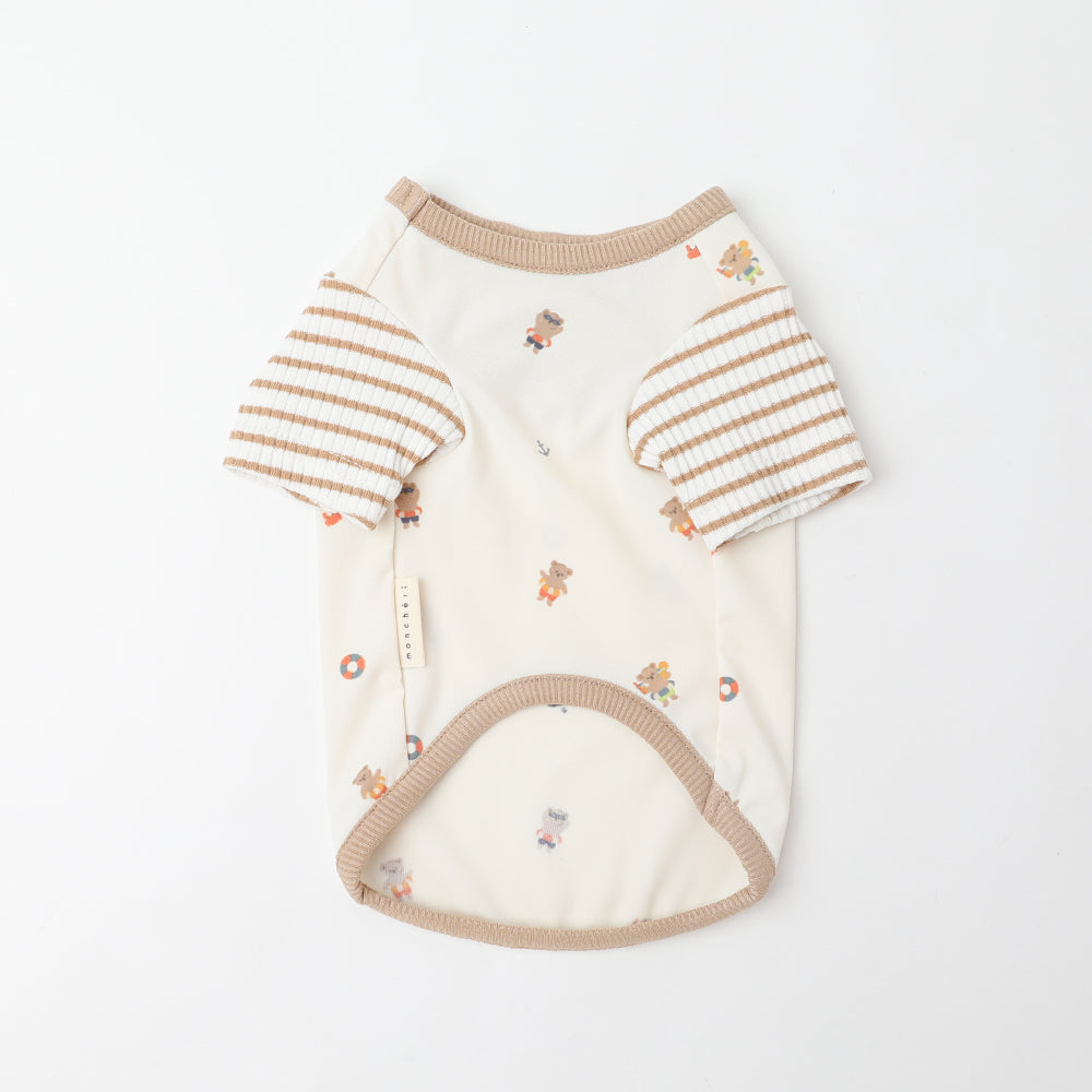 冷感くまさんサマープリントTシャツ【保冷剤対応】