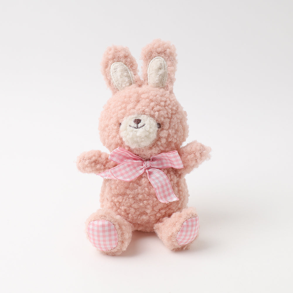 Rabbit gingham check ribbon stuffed toy