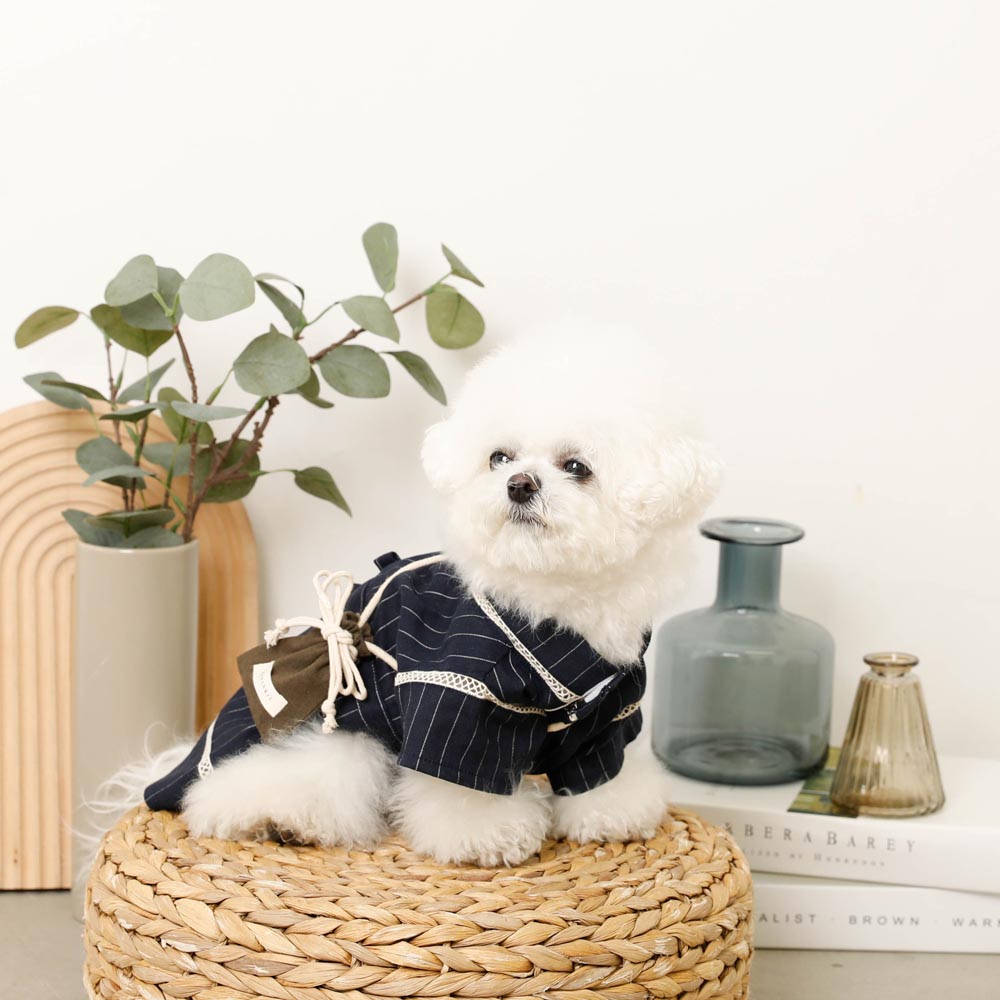 冷感防蟲條紋甚平+束口袋SET【可放保冷劑】