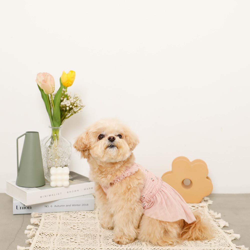 冷感さくらんぼ柄チュールワンピース