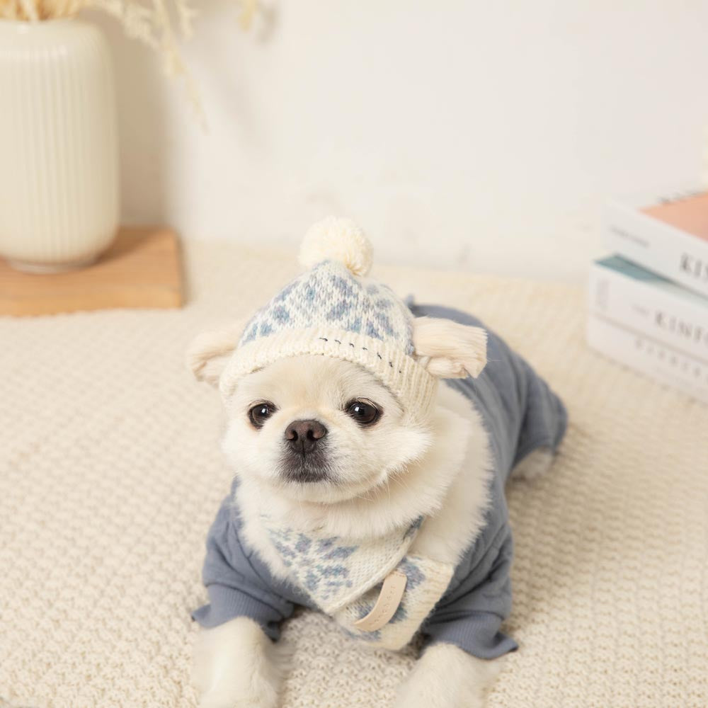 ノルディック柄ポンポンニット帽