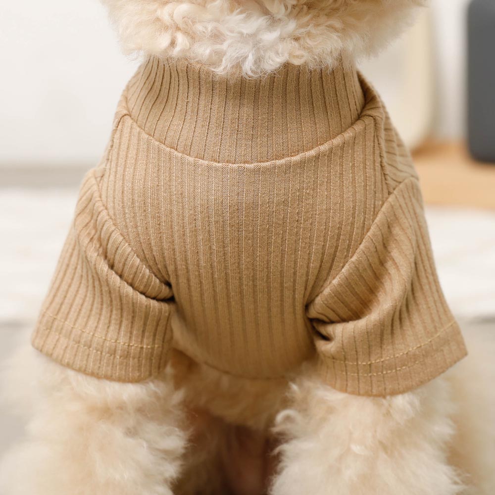 Simple high neck rib tops