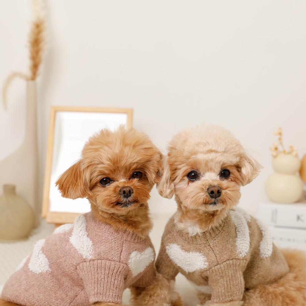fluffy heart knit