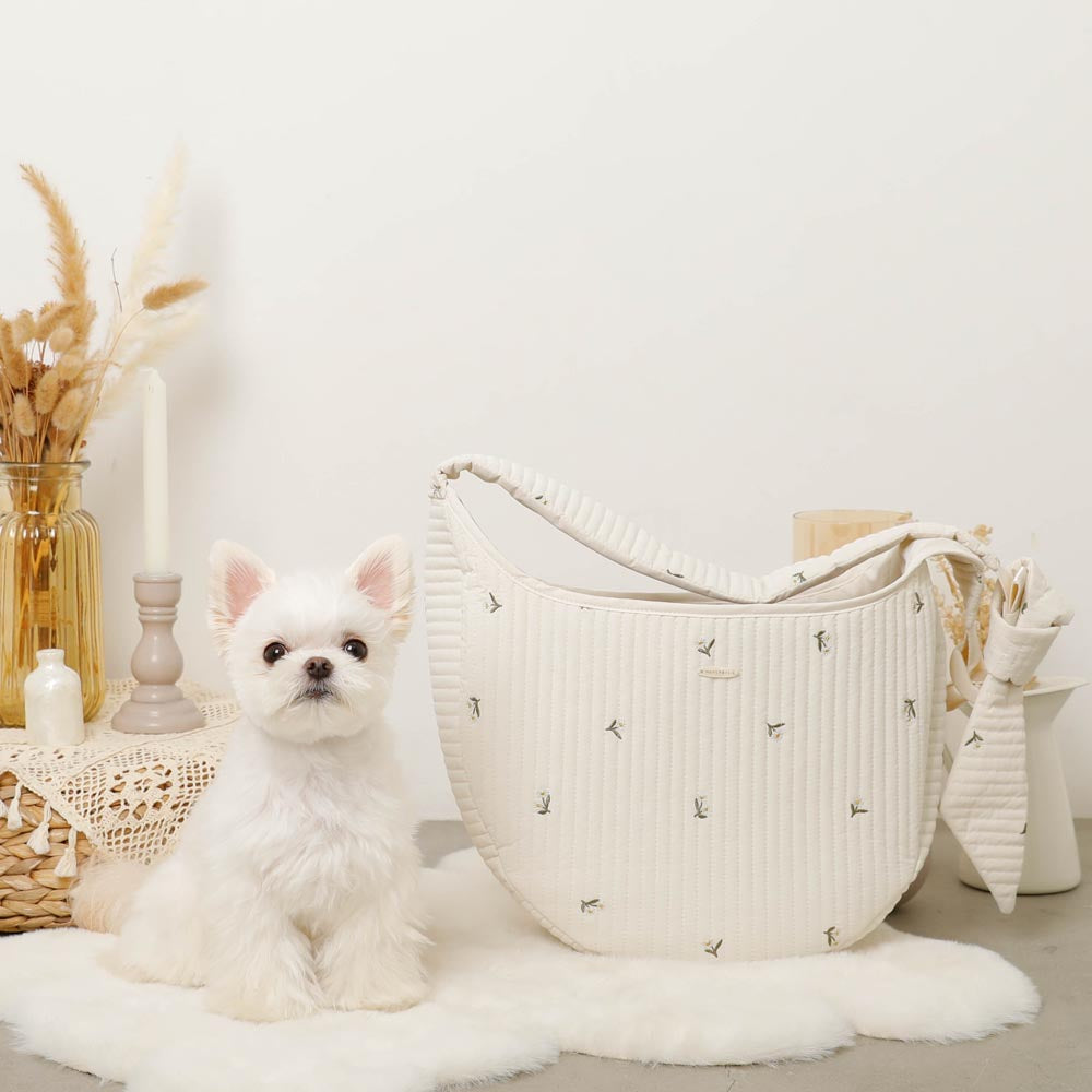 花柄刺繍キルティングラウンドスリング