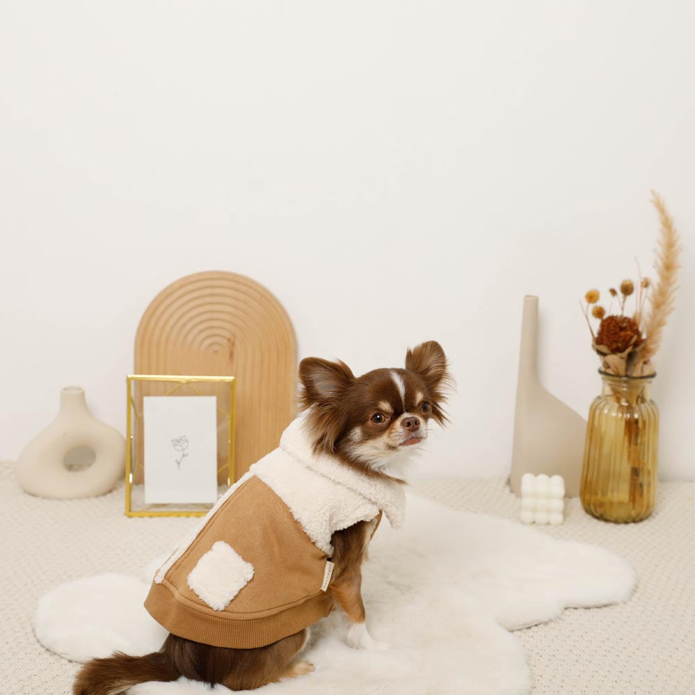 fake shearling boa vest