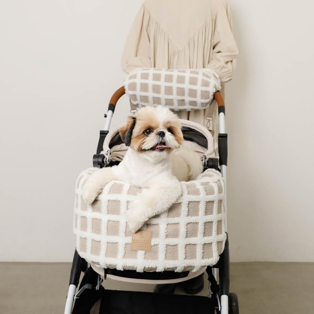 宠物推车格子下巴靠背垫盖