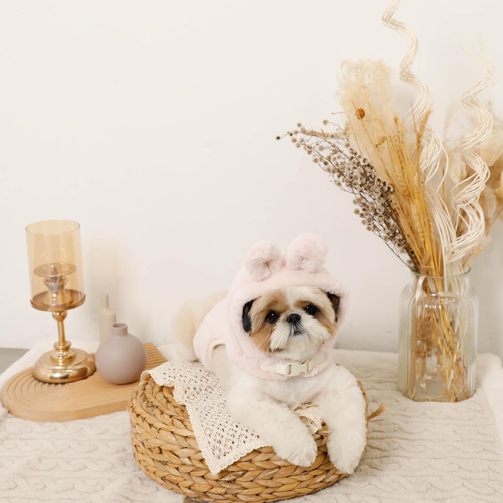 Hood fur harness with rabbit ears