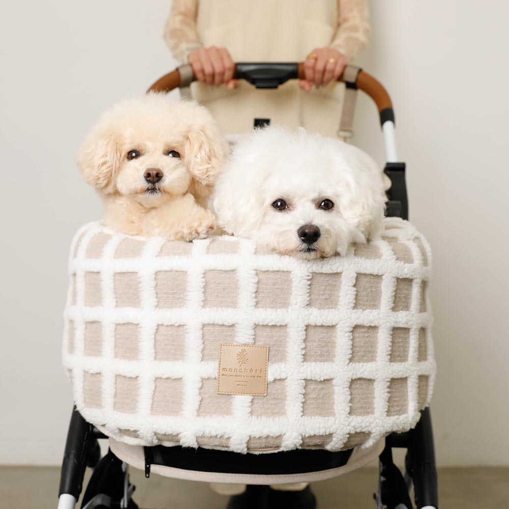 宠物推车格子下巴靠背垫盖