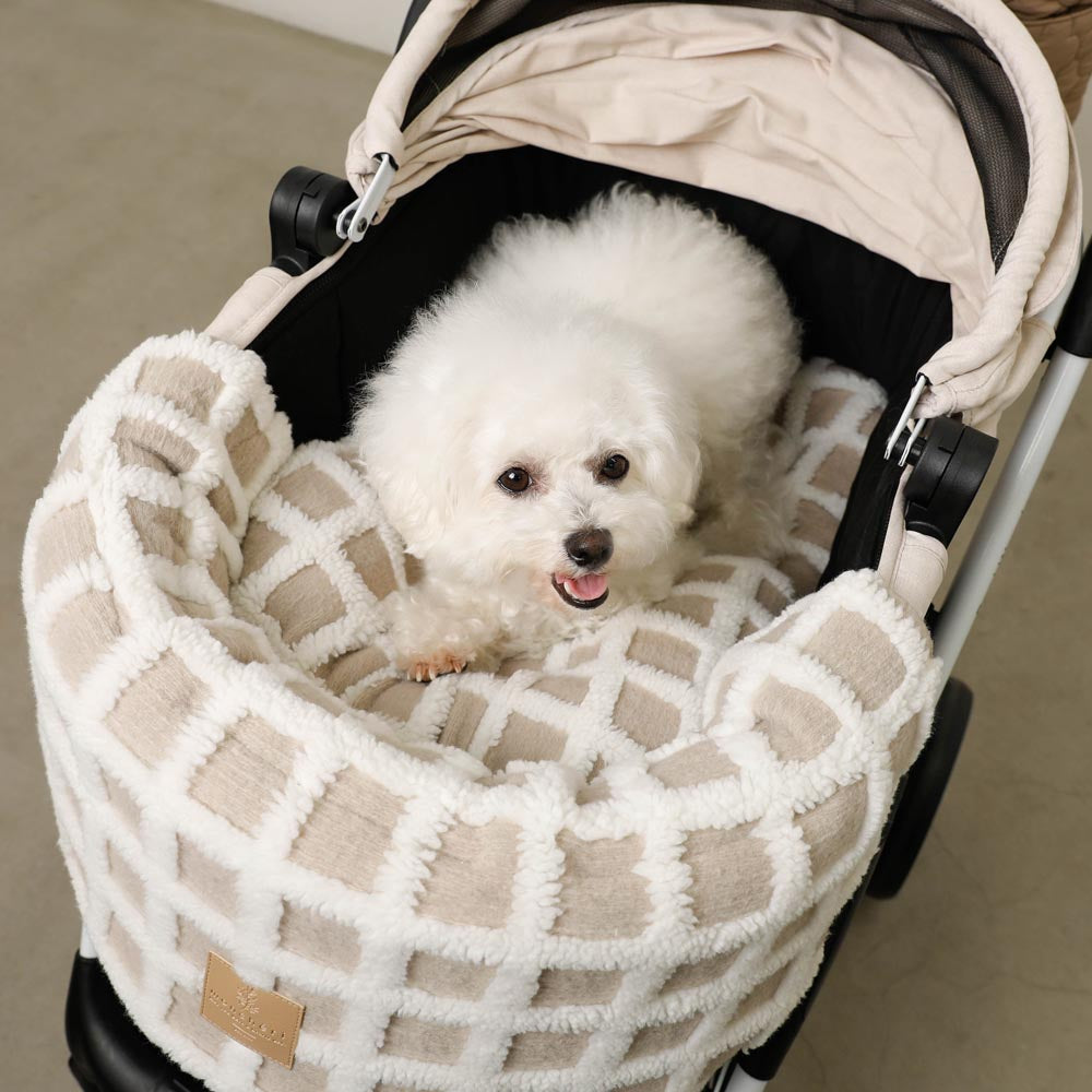 宠物推车格子垫皮罗