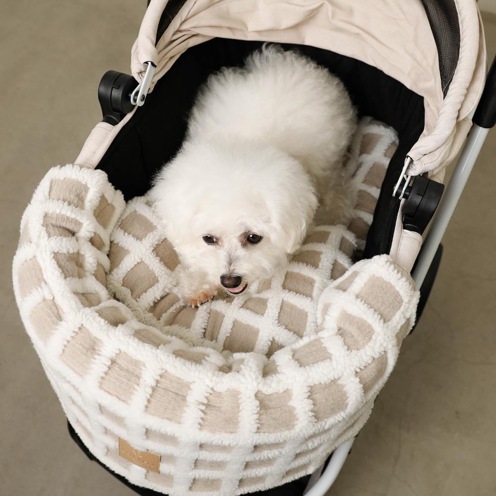 宠物推车格子垫皮罗