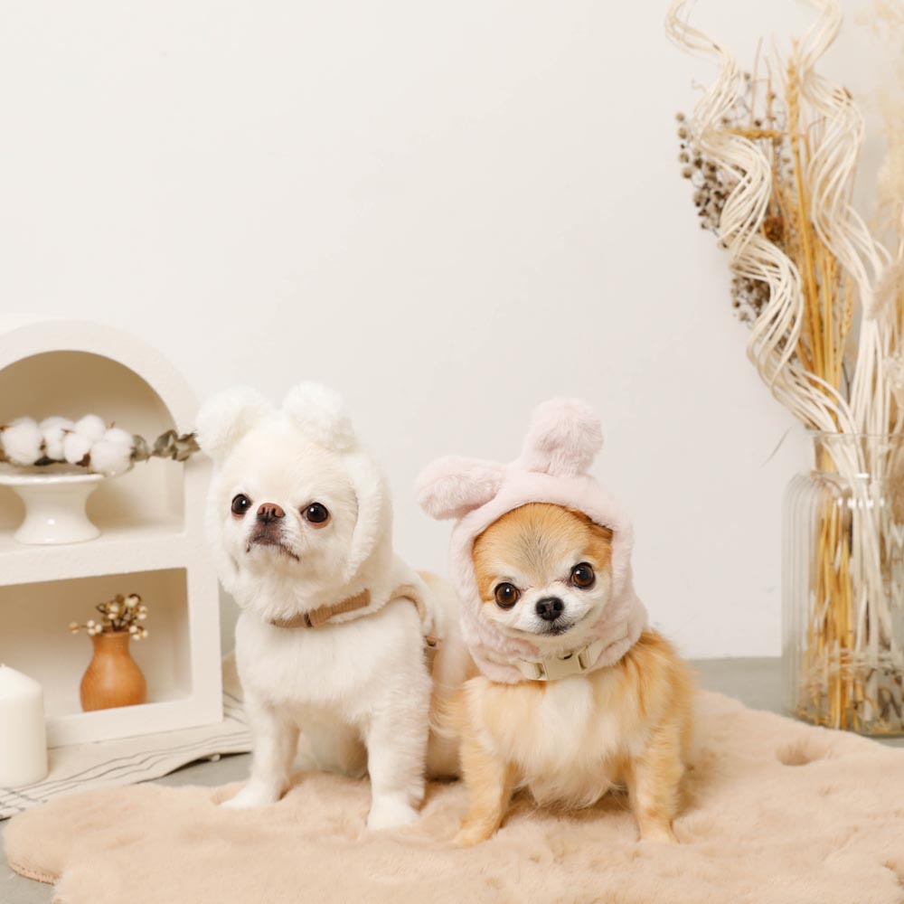 Hood fur harness with rabbit ears