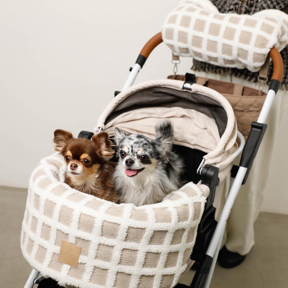宠物推车格子下巴靠背垫盖