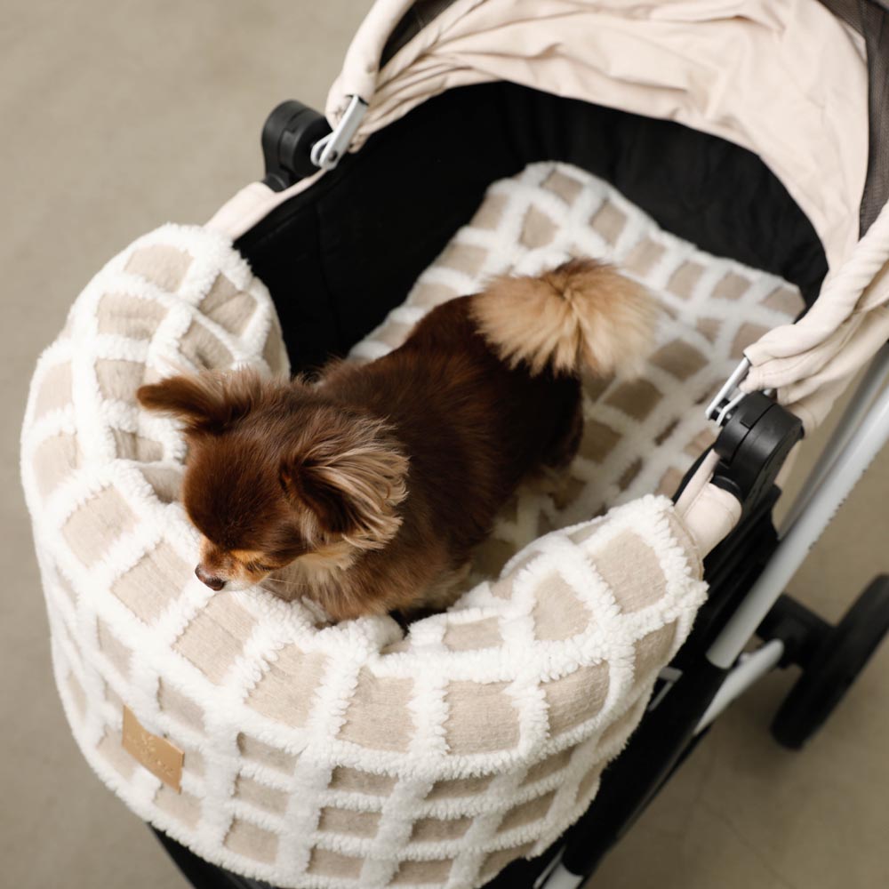 宠物推车格子坐垫垫